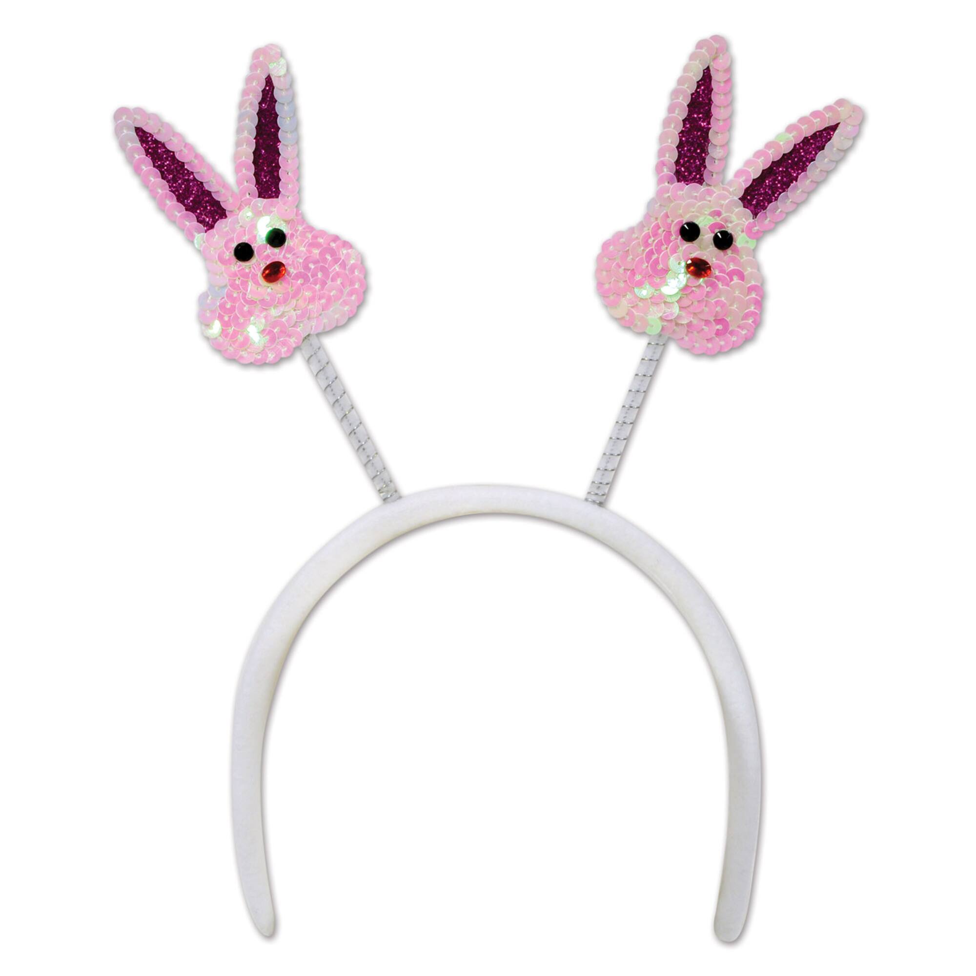 Beistle Adult Pink Sequined Bunny Boppers, 2ct.